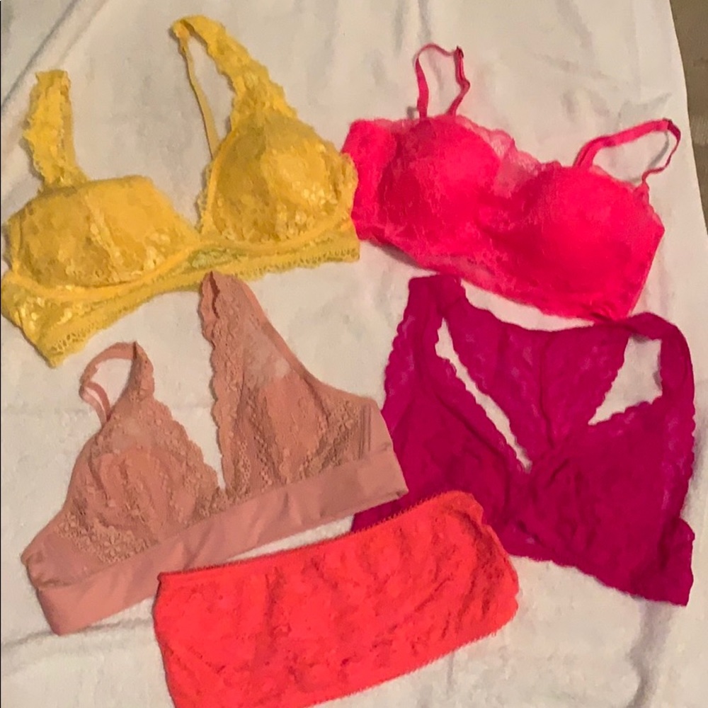 Assortment of lace bralettes